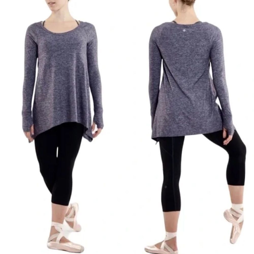 LULULEMON Rehearsal Long Sleeve Gray Heather Size 6